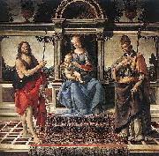 Andrea del Verrocchio Madonna with Sts John the Baptist and Donatus Cathedral of Pistoia Sweden oil painting artist